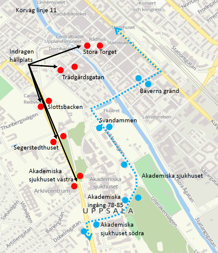 Ändrad körväg för linje 11