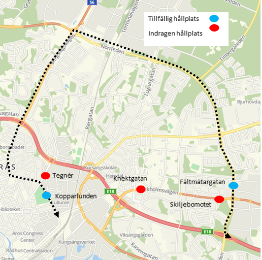 Ändrad körväg linje 773