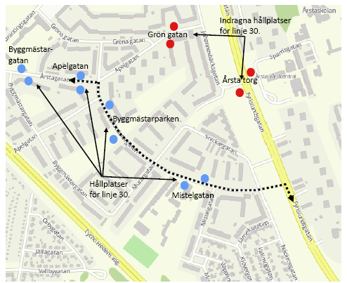 Ändrad körväg linje 30